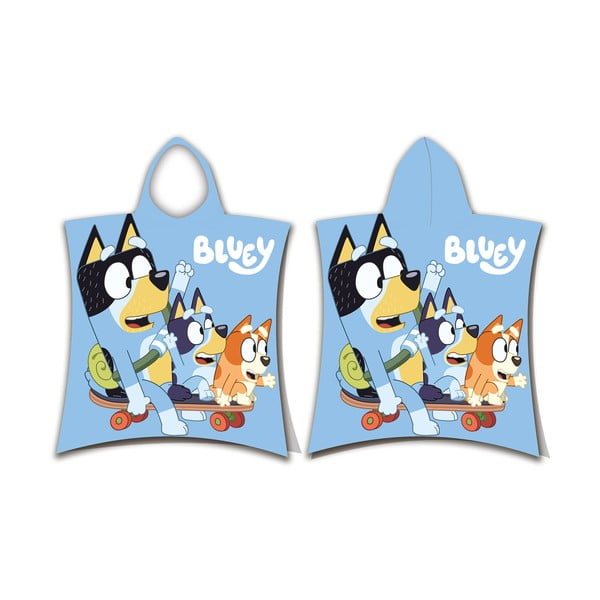 Poncho per bambini blu in cotone 3-8 anni Bluey Skate – Jerry Fabrics