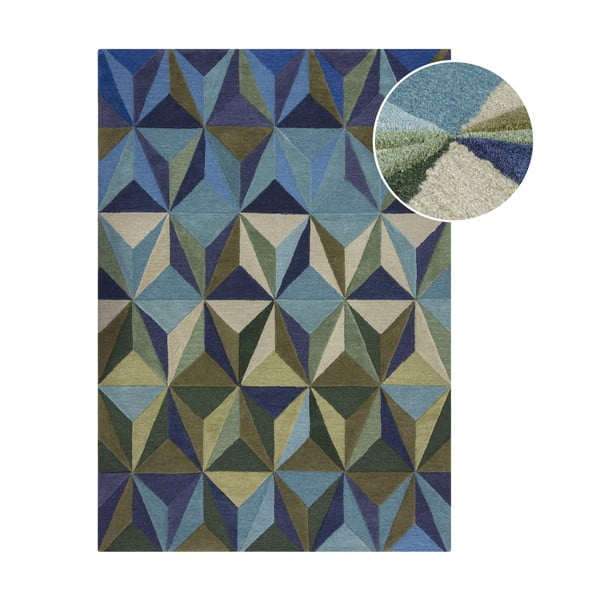 Tappeto in lana blu 160x230 cm Reverie - Flair Rugs