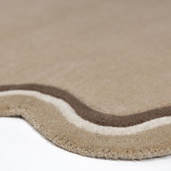 Tappeto di colore naturale in lana tessuto a mano 200x290 cm Leo Scallop – Flair Rugs-image-4