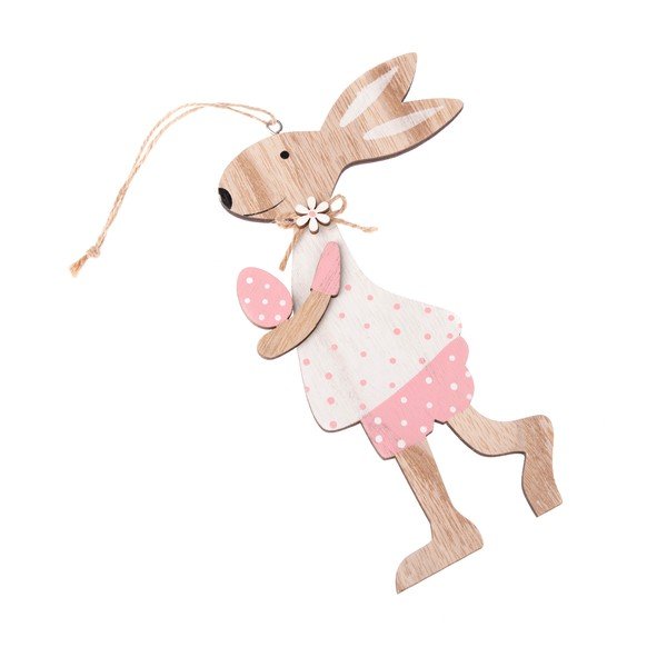 Lepre decorativa in legno appesa Abito rosa - Dakls
