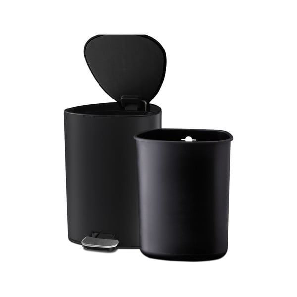 Cestino per la spazzatura nero opaco in acciaio con pedale 5 l EasyStore Luxe – Joseph Joseph-image-4