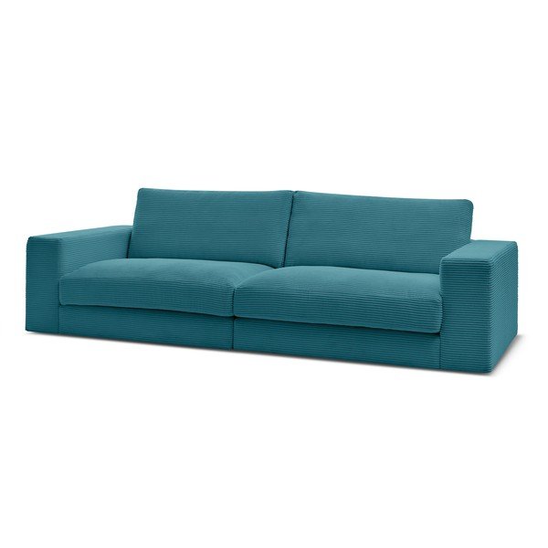 Divano blu con rivestimento in velluto a coste 274 cm Leonard – Bobochic Paris-image-3