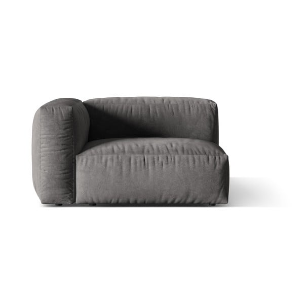 Parte divano componibile grigio (con penisola a sinistra) con rivestimento in velluto Martina – Micadoni