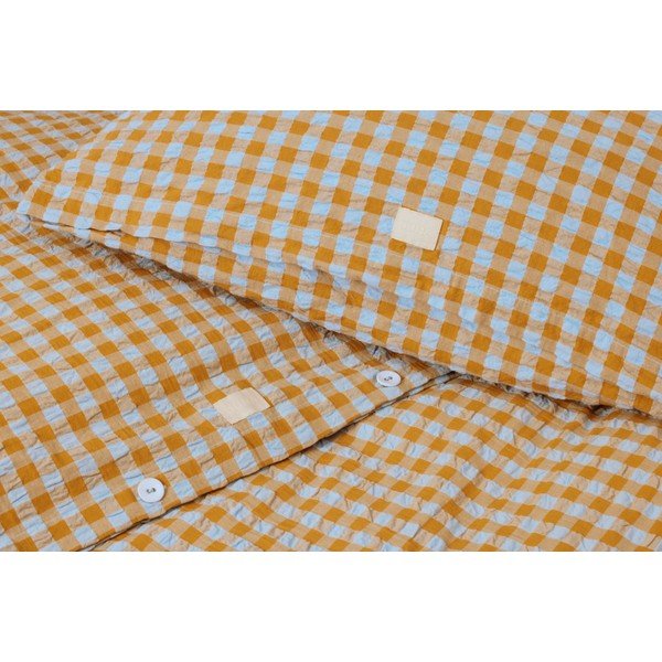 Biancheria da letto in crêpe giallo e azzurro per letto singolo 140x200 cm Bæk&Bølge - JUNA-image-3