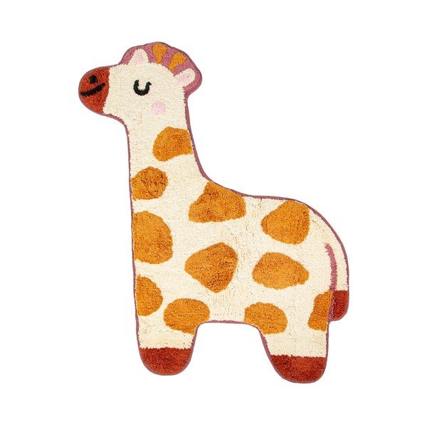 Tappeto in cotone arancione e beige per bambini , 57 x 80 cm Giraffe - Sass & Belle