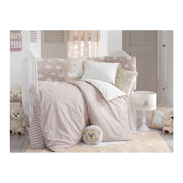 Biancheria da letto per neonati in cotone rosa chiaro con lenzuolo per letto singolo Mike & Co. NEW YORK Carino, 100 x 150 cm - Mike & Co. NEW YORK