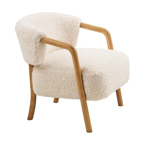 Poltrona color crema con rivestimento in bouclé Dakar – House Nordic