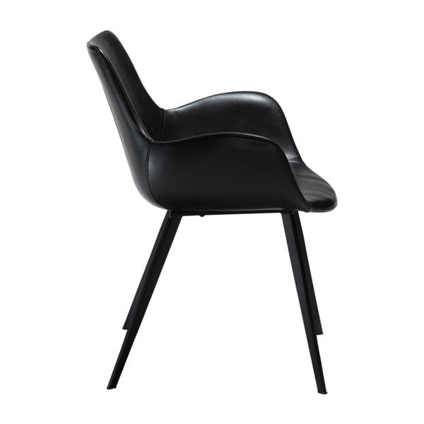 Sedia da pranzo in similpelle nera con braccioli Hype - DAN-FORM Denmark-image-3