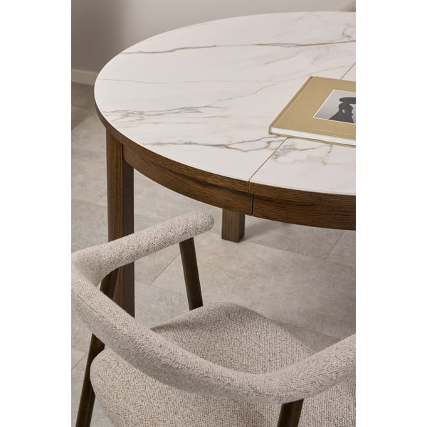 Tavolo da pranzo rotondo con piano in ceramica allungabile ø 120 cm Southampton – Actona-image-1