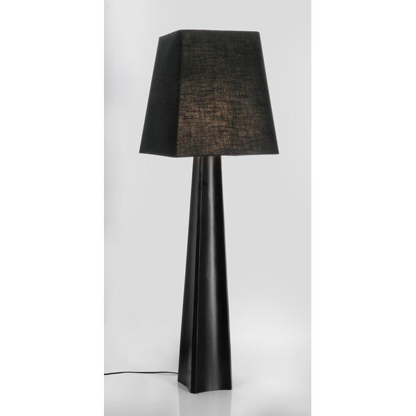 Lampada da terra nera con paralume in tessuto (altezza totale 151 cm) Tripura – Bizzotto-image-2