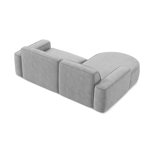 Divano angolare grigio chiaro (con penisola a sinistra/con chaise lounge) con rivestimento in ciniglia Omao – Makamii-image-3