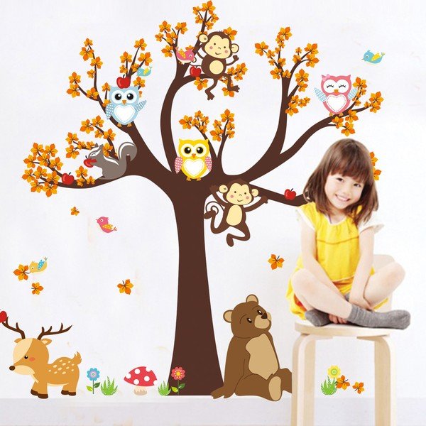 Adesivo murale Albero con animali Gian Tree - Ambiance-image-3