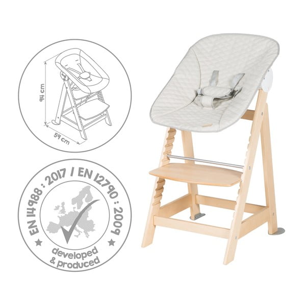 Seggiolone beige/di colore naturale Born Up 2in1 Luxe – Roba-image-3