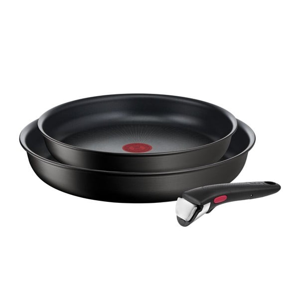 Padelle in set in alluminio con superficie antiaderente/con manico rimovibile 2 pz ø 28 cm INGENIO Eco Resis L3979102 – Tefal