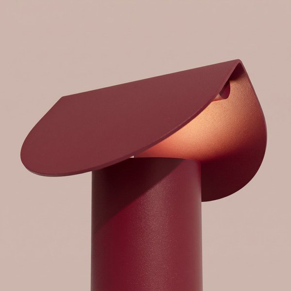 Lampada da tavolo LED burgundy in alluminio (altezza totale 15 cm) BISCUIT – Thoro-image-4