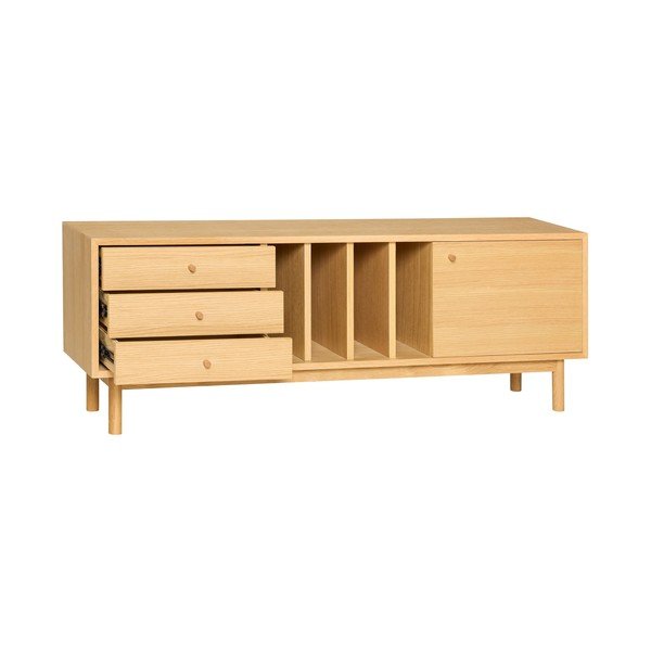 Credenza di colore naturale con effetto rovere 140x50x37 cm Nobby – Hübsch-image-4