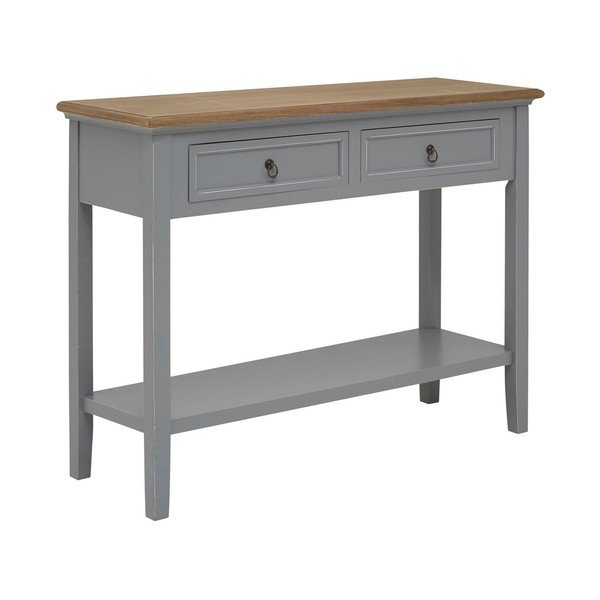 Tavolo consolle grigio in legno di paulownia massiccio 34,5x99 cm Henley – Premier Housewares