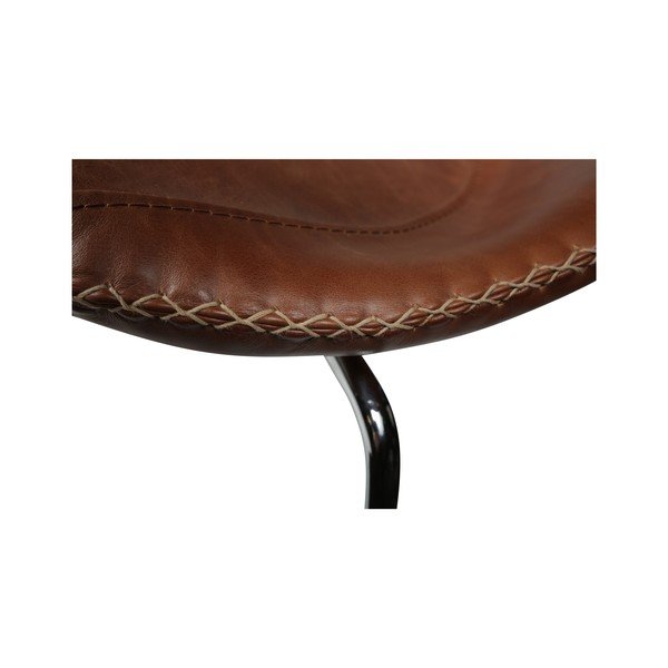 Sedia da pranzo in pelle marrone con base cromata DAN-FORM Denmark Flair - DAN-FORM Denmark-image-4
