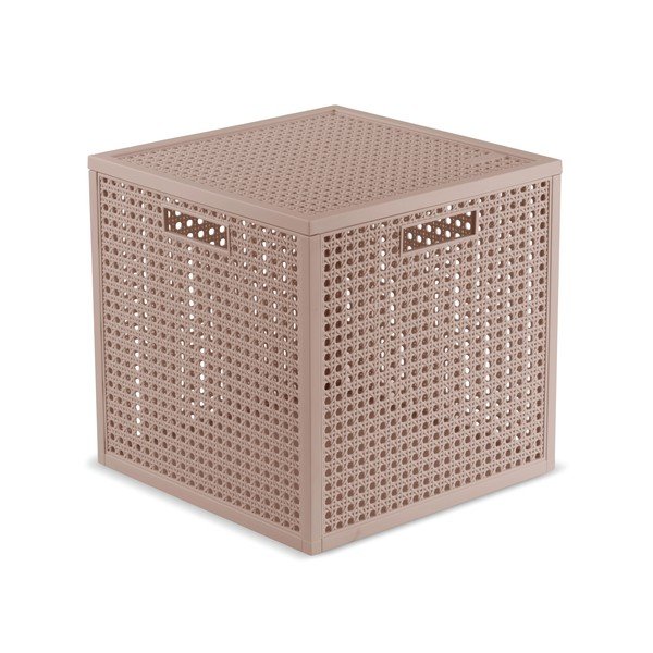 Scatola con coperchio rosa polveroso in plastica riciclata 28x28x28 cm Kaya Cube – Curver