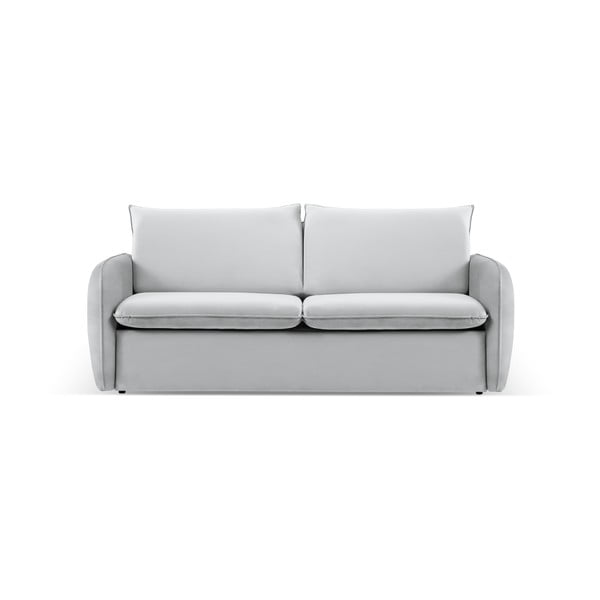 Divano letto in velluto grigio chiaro 214 cm Vienna - Cosmopolitan Design