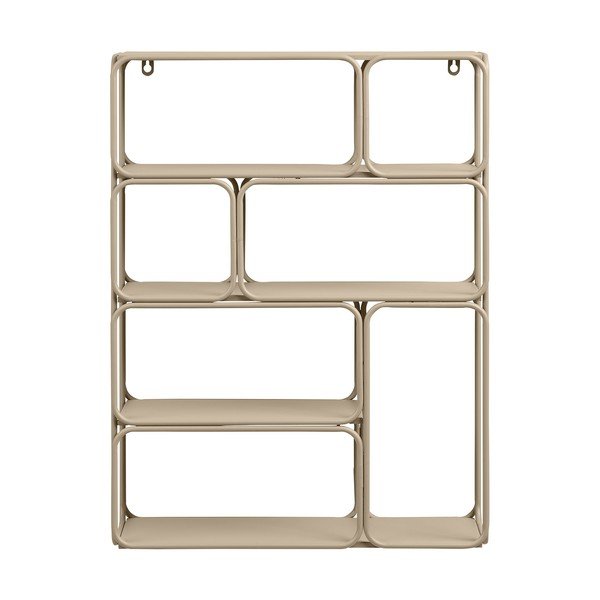 Mensola beige in metallo con ripiani multipli 48 cm Lanciano – House Nordic