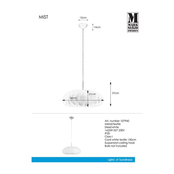 Apparecchio a sospensione di colore bianco Mist - Markslöjd-image-3