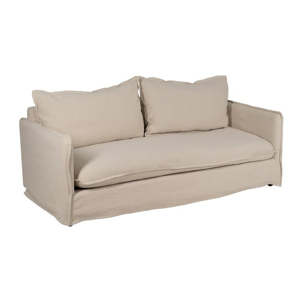 Divano color crema con rivestimento in lino 200 cm – Ixia-image-2