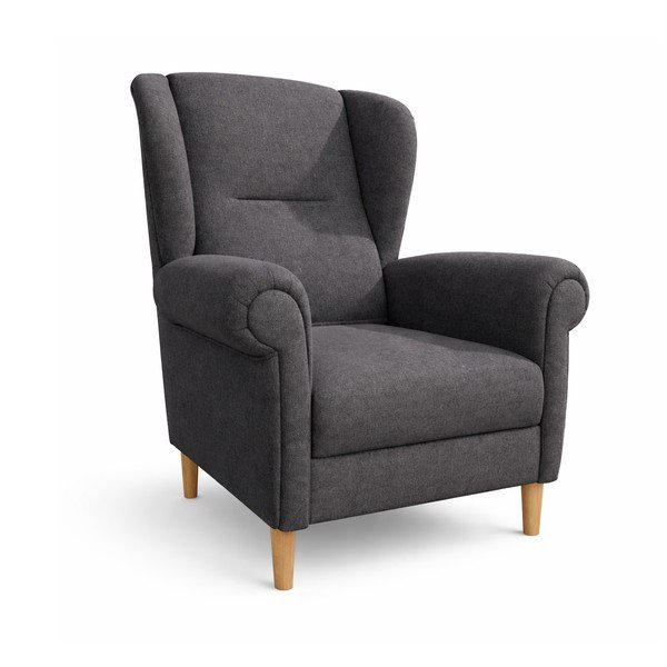 Poltrona con braccioli grigio scuro Swan – Ropez