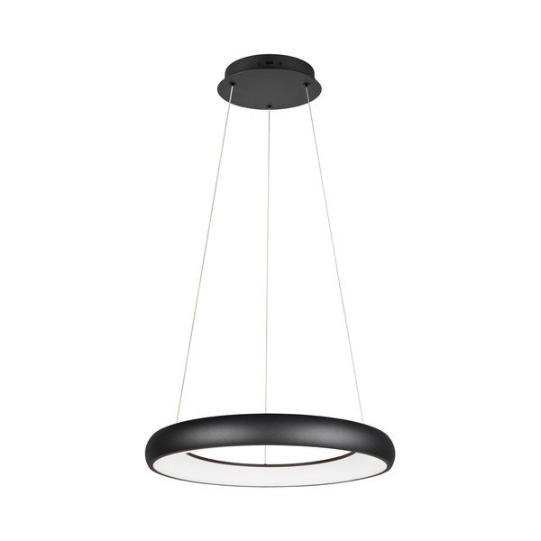 Lampadario nero opaco a LED dimmerabile con paralume in metallo ø 62 cm Cardona - Trio-image-3
