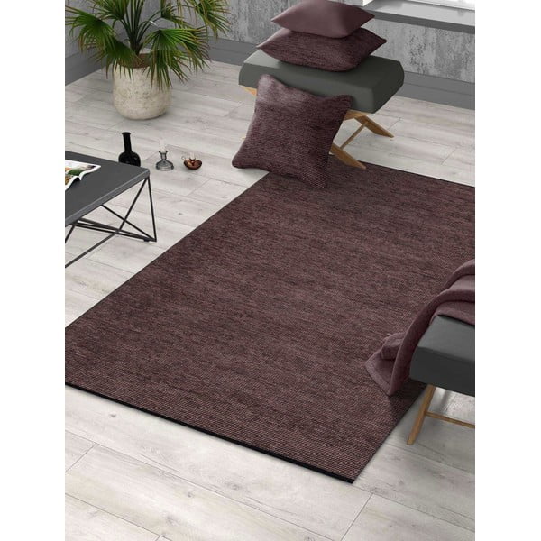 Tappeto in cotone lavabile bordeaux e nero 80x150 cm Bendigo - Vitaus-image-1