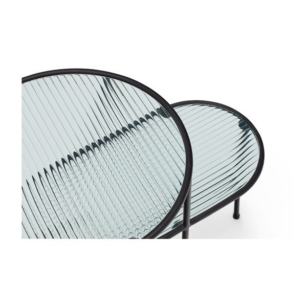 Tavolino nero con piano in vetro Nix - Teulat-image-1