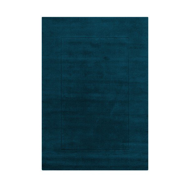 Tappeto blu scuro in lana tessuto a mano 160x230 cm Textured Wool Border – Flair Rugs
