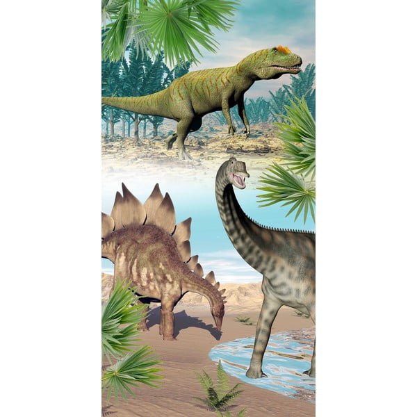 Telo mare da bambini in velluto 75x150 cm Dino – Good Morning