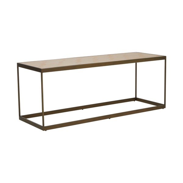 Tavolino da salotto marrone/di colore naturale con piano effetto rovere 40x120 cm Grenoble – Premier Housewares