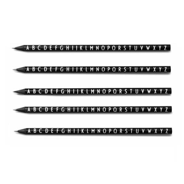 Set di 5 matite nere - Design Letters