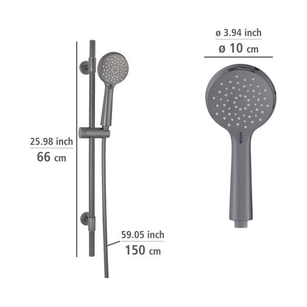 Set doccia grigio in acciaio inox 66 cm Young - Wenko-image-3
