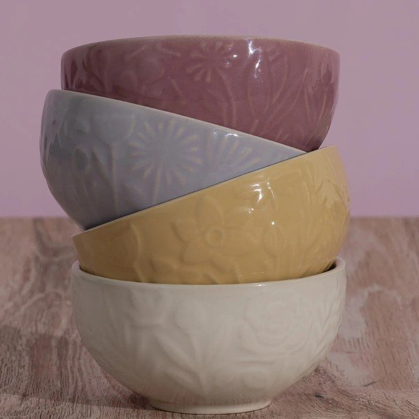 Ciotoline in set per zuppe e minestre in ceramica 4 pz 175 ml In The Meadow – Mason Cash-image-1