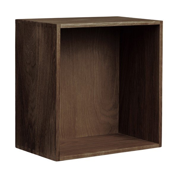 Mensola marrone scuro in rovere massiccio con ripiani multipli 30 cm Townsville – House Nordic