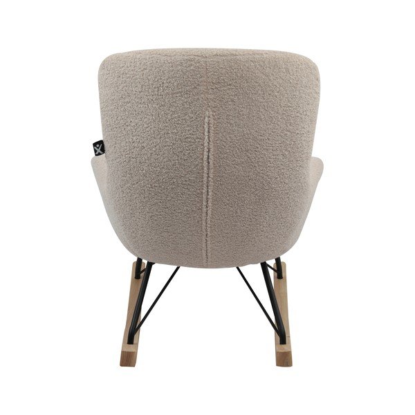 Poltrona per bambini a dondolo beige con rivestimento in bouclé Rocky – Vipack-image-4