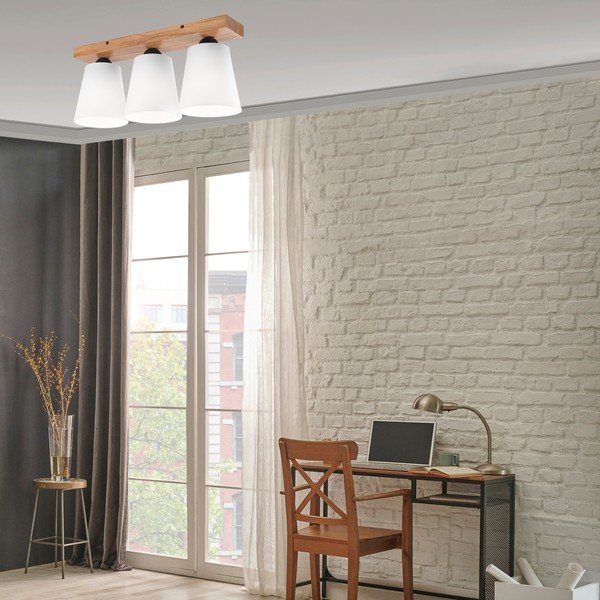 Lampada da soffitto bianca con paralume in tessuto ø 15 cm Lula - LAMKUR-image-1