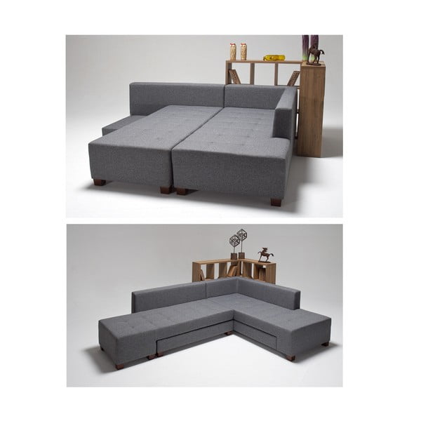 Divano letto Bailey grigio, angolo destro Manama - Balcab Home-image-4