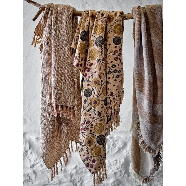 Coperta marrone in cotone riciclato 130x160 cm Eydis – Bloomingville-image-2