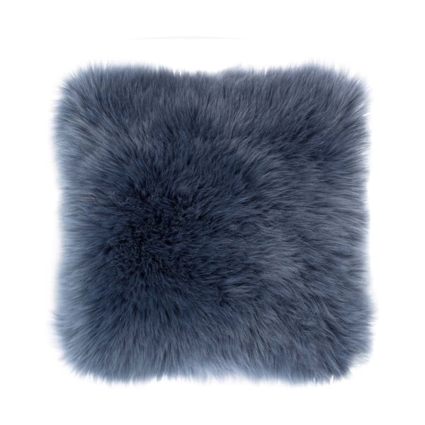 Cuscino in pelle di pecora blu, 45 x 45 cm - Tiseco Home Studio