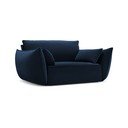 Poltrona blu scuro con rivestimento in velluto Vanda – Mazzini Sofas
