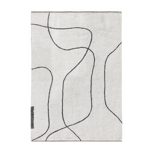 Tappeto avorio in cotone lavabile 140x200 cm Shadow – Mette Ditmer Denmark