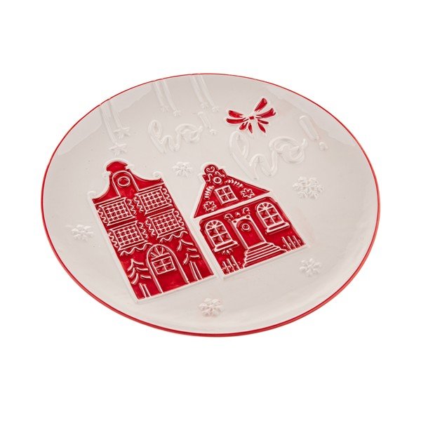 Piatto da portata bianco in ceramica a tema natalizio ø 26 cm Christmas cottage – Dakls