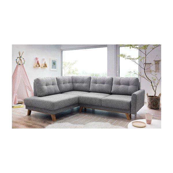 Divano letto grigio Balio, angolo sinistro, 244 cm - Bobochic Paris-image-3