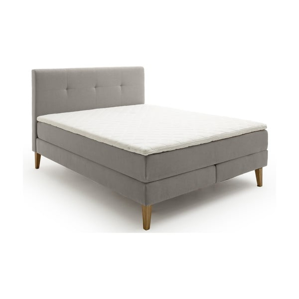 Letto boxspring grigio chiaro 160x200 cm Stockholm - Meise Möbel