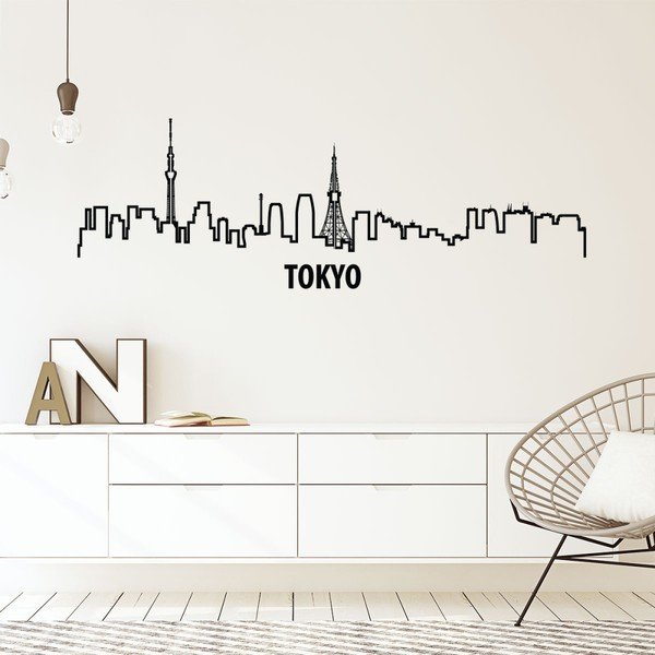 Samolepka na stěnu ve tvaru obrysu města Ambiance Tokyo-image-1