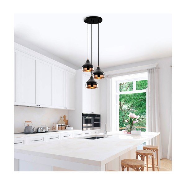 Sospensione in rame nero per 3 lampadine Yildo - Opviq lights-image-1